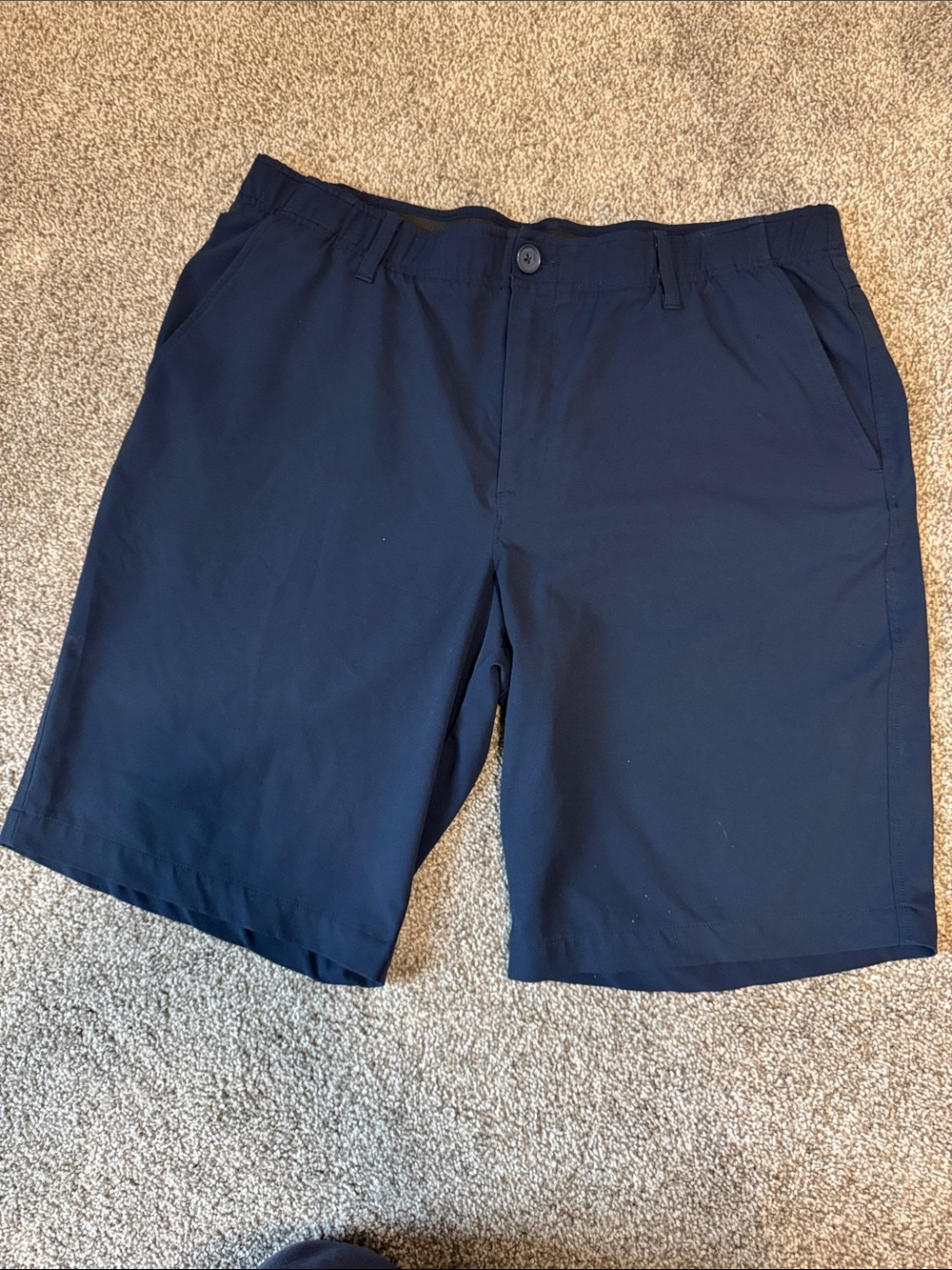 Under Armour Men's Navy Flat-Front Performance Shorts